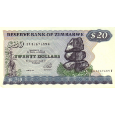 P 4d Zimbabwe - 20 Dollars Year 1994